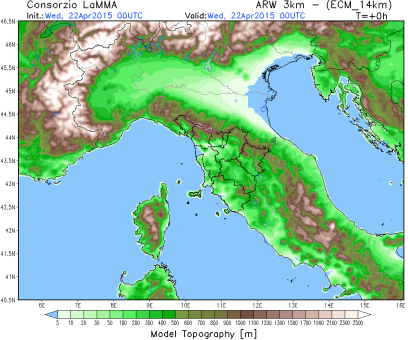 MODELLI AD AREA LIMITATA AL LAMMA Modelli globali GFS (USA) 00/12 UTC (50-km) Modello WRF ARW-GFS (12km) O,25 deg ARW-ECMWF