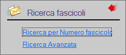 Caso 2( collegamento di un fascicolo): una volta cliccato sulla funzione Ricerca fascicolo da collegare (Figura 42) la procedura aprirà la seguente videata (Figura 45) dove si potrà effettuare la