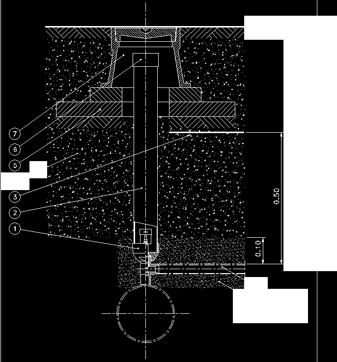 Per DN<50 lo schema precedente rimane valido con la differenza che il raccordo di presa a TEE in acciaio e la valvola a sfera in acciaio da interramento sono convenzionalmente sostituite da un unico