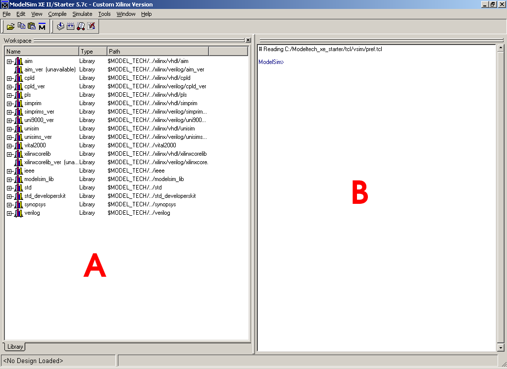 1.7. INTRODUZIONE ALLO STRUMENTO DI SIMULAZIONE HARDWARE MODELSIM Figura 1.