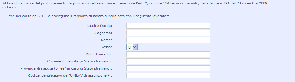 DiResCo Richiesta incentivo assunzione lavoratori disoccupati (art. 2, comma 134, 2 periodo, l.191/2009 mod.