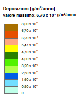 deposizioni al suolo e come accumulo pregresso nel suolo Carta delle aree di deposizione annue di metalli in base ai flussi