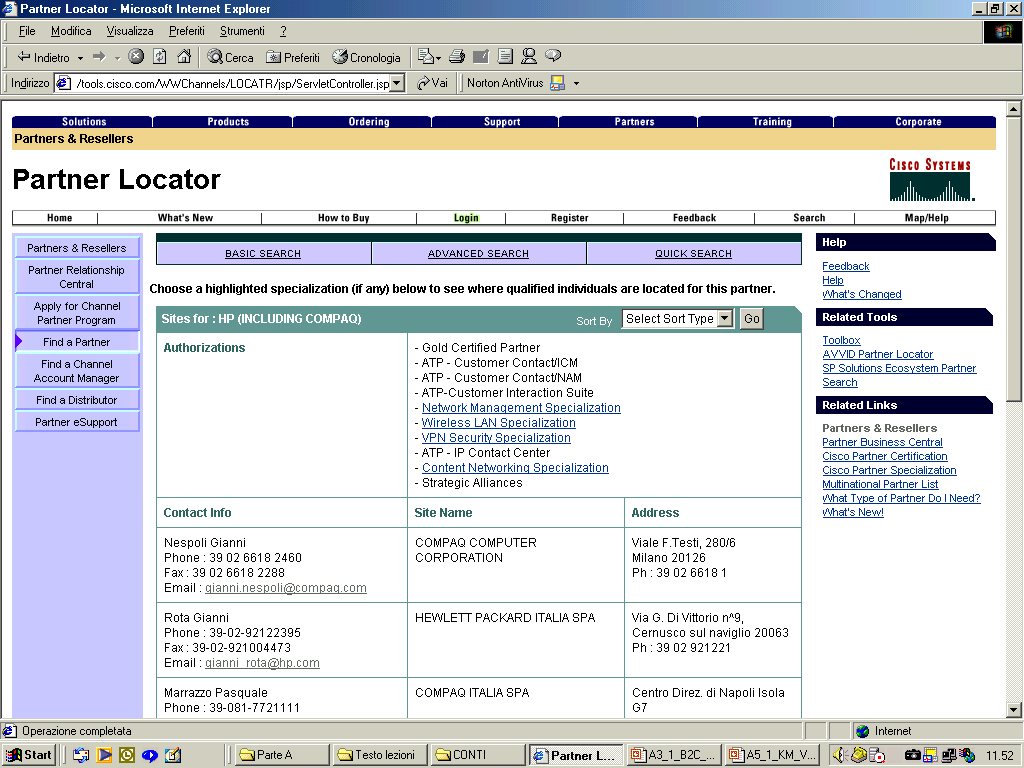 Identificazione del partner A6 Forn Acq Paolo