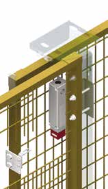 KIT MICRO PER PORTA AD ANTA Utilizza un microinterruttore di sicurezza che lavora direttamente sulla cerniera modello Pizzato FR2096-L16M1 1NO+2NC; posizionato e spinato, diventa solidale alla stessa