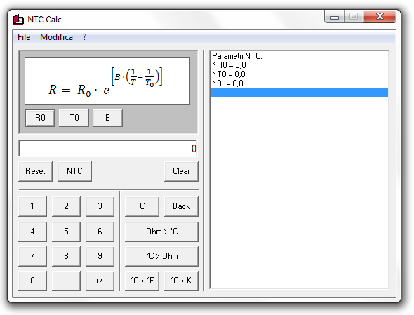 2. USO DEL PROGRAMMA Figura 2.1: Calcolatrice NTC Una volta lanciato il programma appare la tipica schermata di una calcolatrice scientifica (figura 2.1).