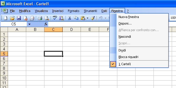 Menu: Finestra Software di produttività