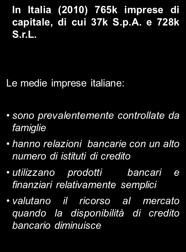 Il contesto / 2 La struttura finanziaria