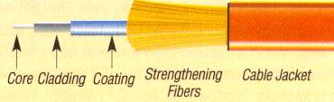 Fibra ottica Struttura della fibra ottica Nucleo (core) cilindrico immerso in un mantello (cladding) 8-60 µm 125 µm 245 µm Materiale: silice