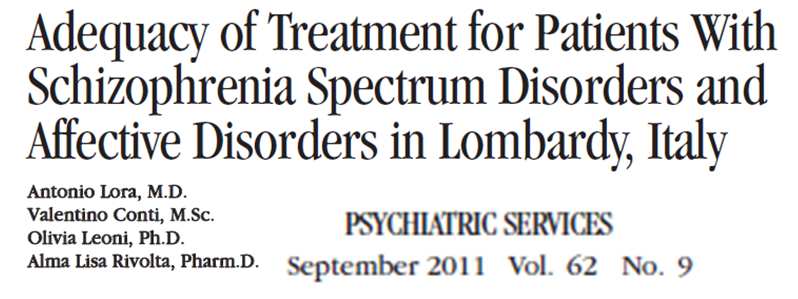 psicoterapia SCHIZOFRENIA (n=2.224) DIST. BIPOLARE (n=778) DEPRESSIONE (n=4.