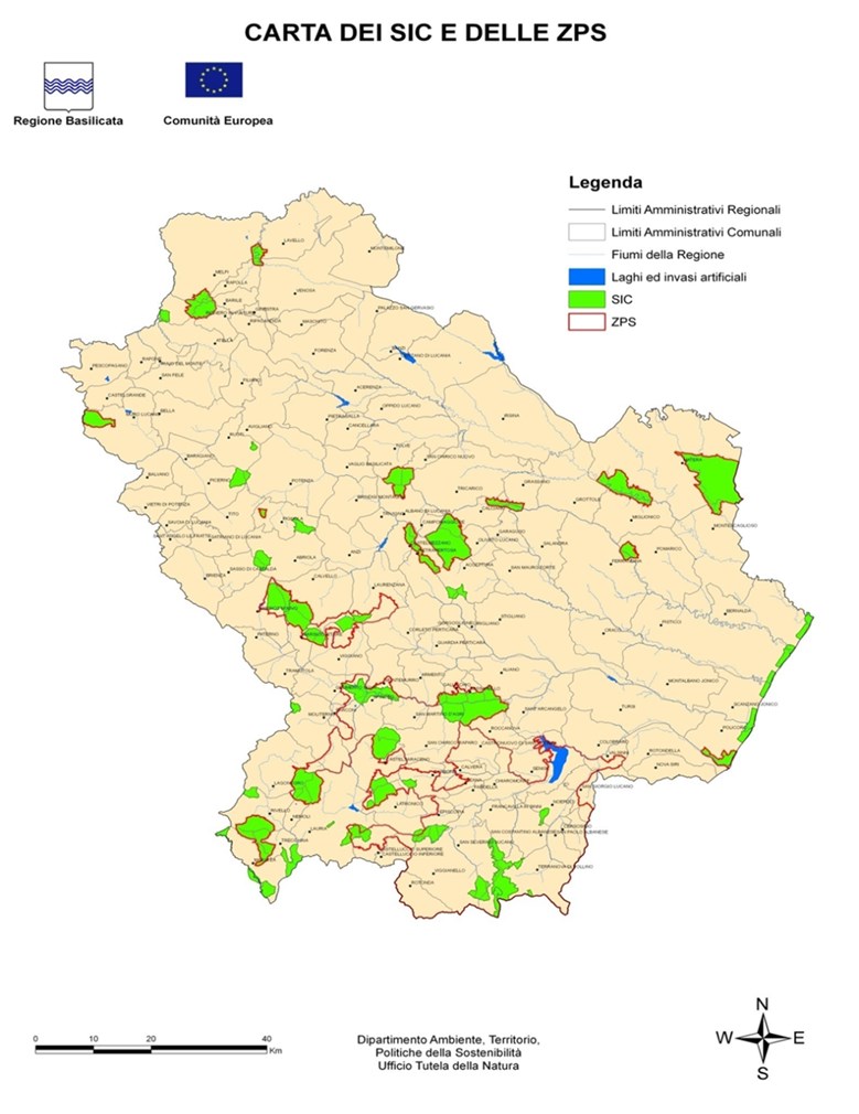 In Basilicata: Un mosaico complesso di biodiversita dovuto alla grande variabilita di ambienti presenti sul territorio lucano. 17 Z.P.S.