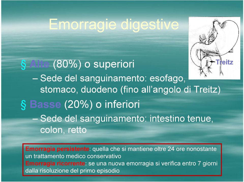 Emorragia persistente: quella che si mantiene oltre 24 ore nonostante un trattamento medico conservativo