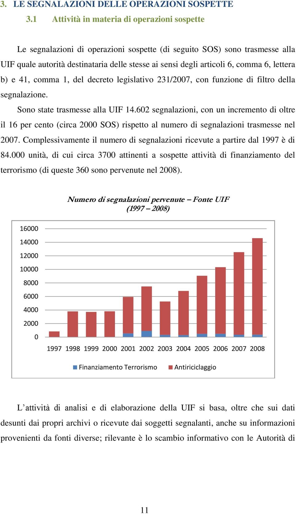 6, lettera b) e 41, comma 1, del decreto legislativo 231/2007, con funzione di filtro della segnalazione. Sono state trasmesse alla UIF 14.