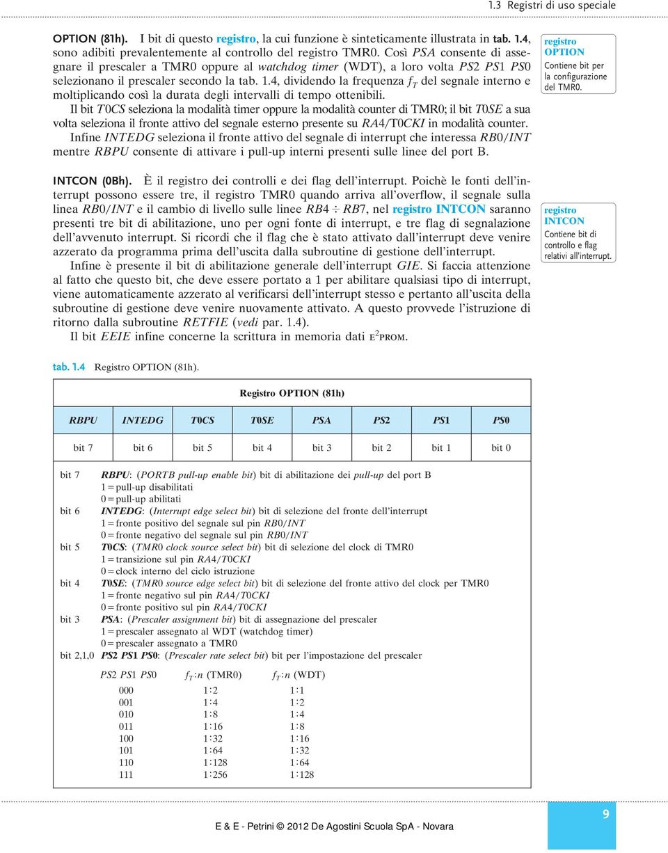 .4, dividendo la frequenza f T del segnale interno e moltiplicando così la durata degli intervalli di tempo ottenibili.