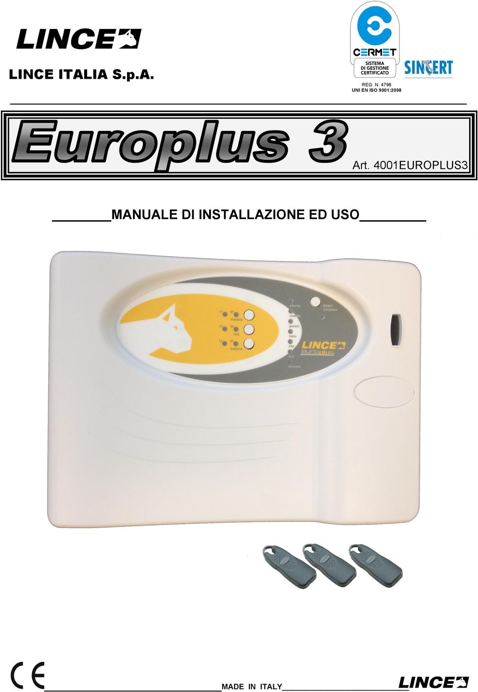 4001EUROPLUS3 MANUALE DI