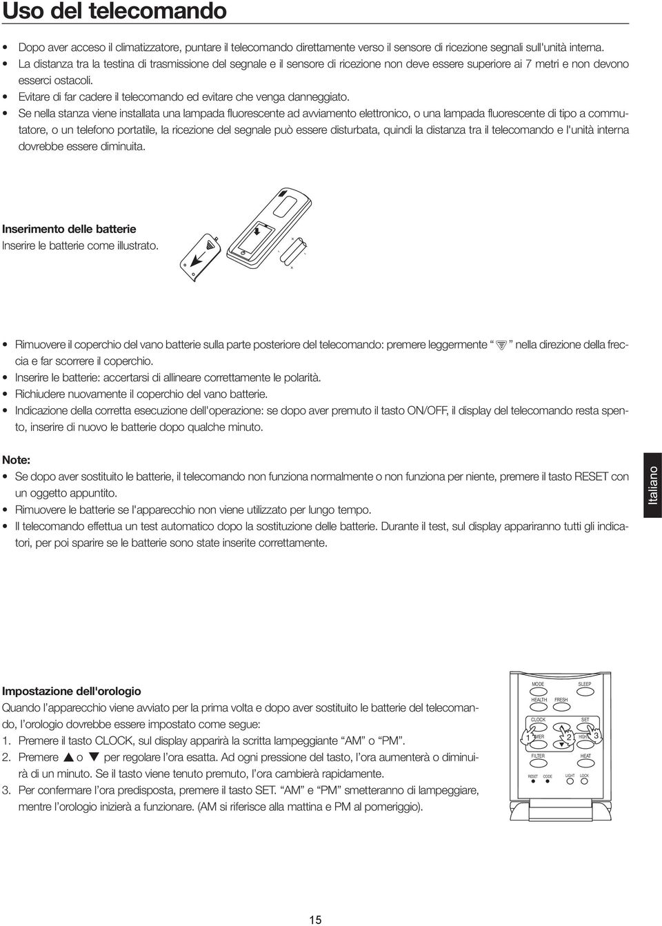 Evitare di far cadere il telecomando ed evitare che venga danneggiato.