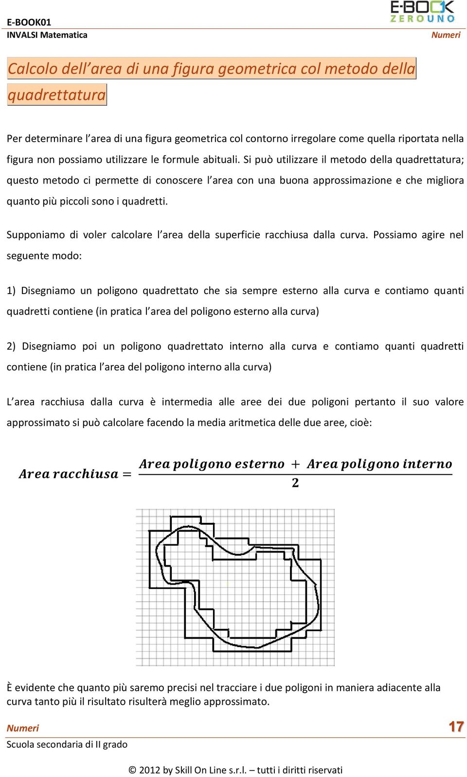 Si può utilizzare il metodo della quadrettatura; questo metodo ci permette di conoscere l area con una buona approssimazione e che migliora quanto più piccoli sono i quadretti.