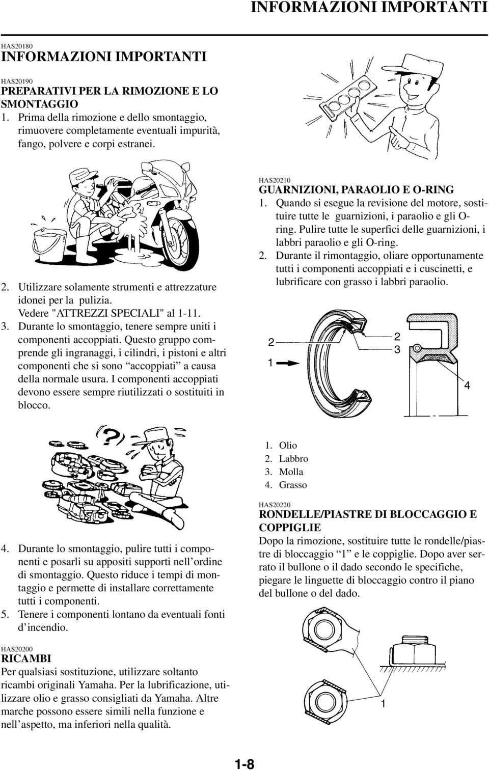 Vedere "ATTREZZI SPECIALI" al 1-11. 3. Durante lo smontaggio, tenere sempre uniti i componenti accoppiati.