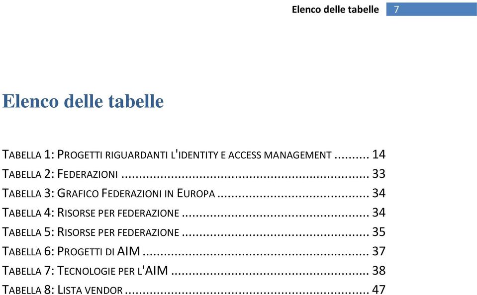 .. 34 TABELLA 4: RISORSE PER FEDERAZIONE... 34 TABELLA 5: RISORSE PER FEDERAZIONE.