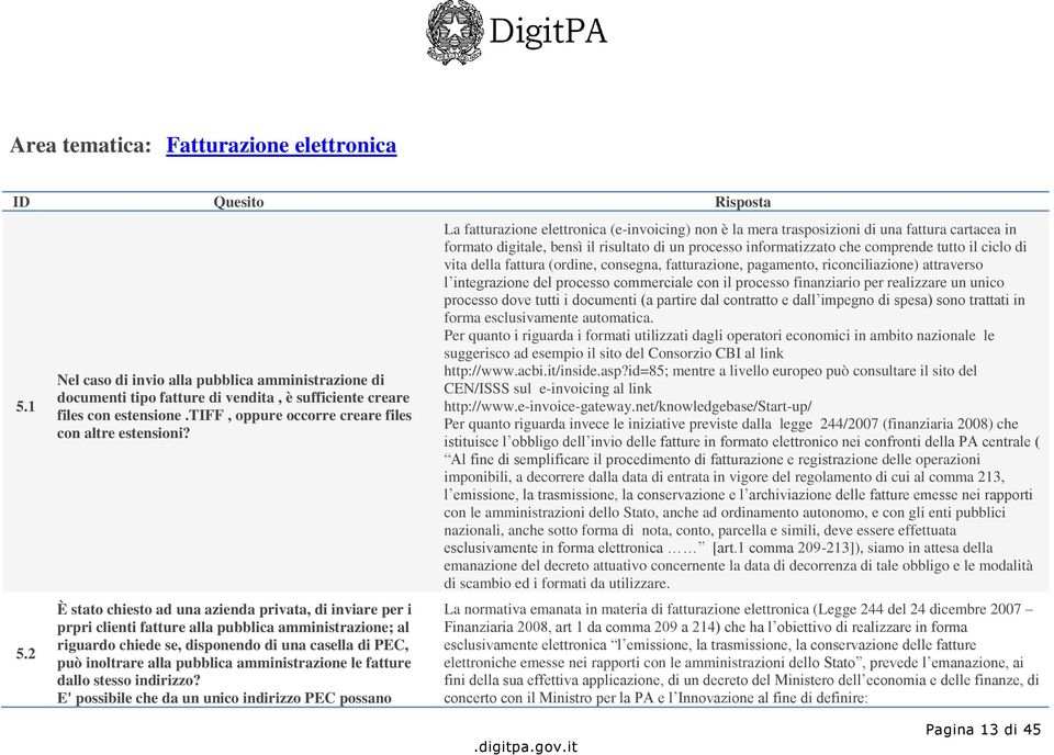 È stato chiesto ad una azienda privata, di inviare per i prpri clienti fatture alla pubblica amministrazione; al riguardo chiede se, disponendo di una casella di PEC, può inoltrare alla pubblica