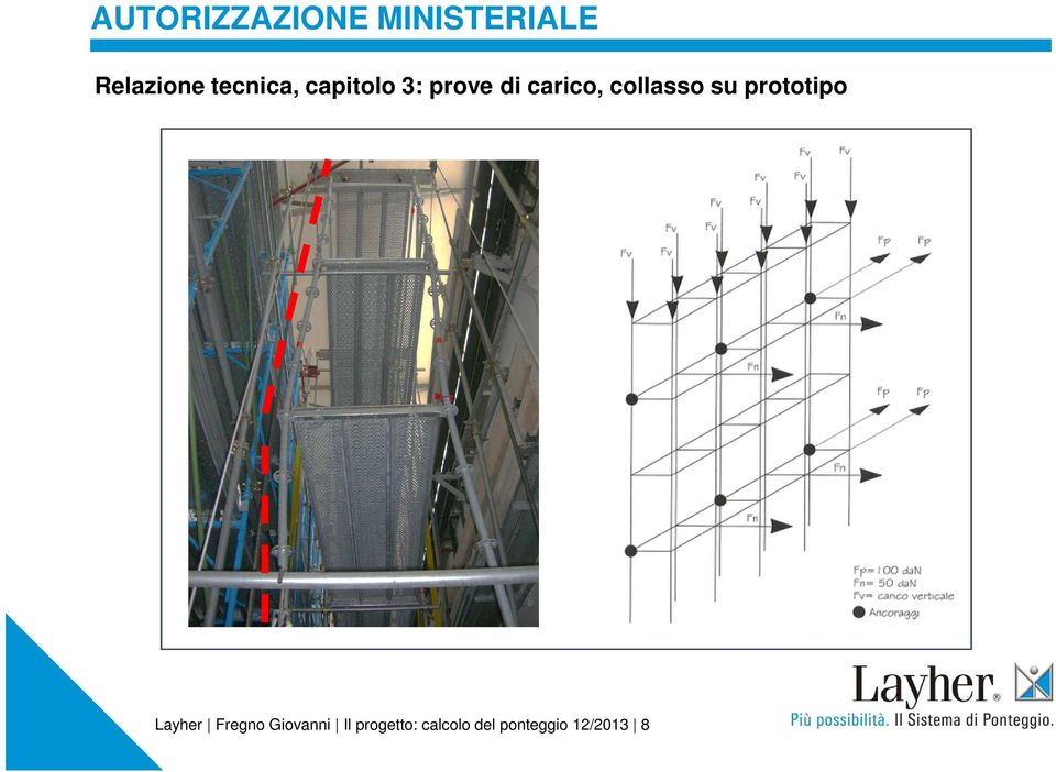 collasso su prototipo Layher Fregno