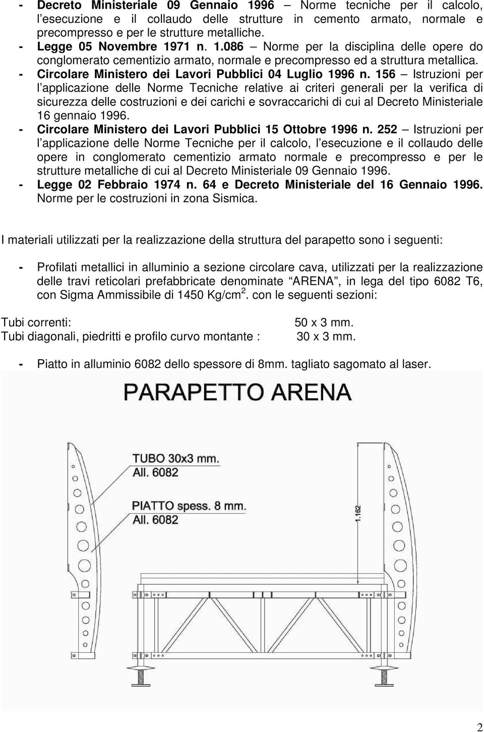 - Circolare Ministero dei Lavori Pubblici 04 Luglio 1996 n.