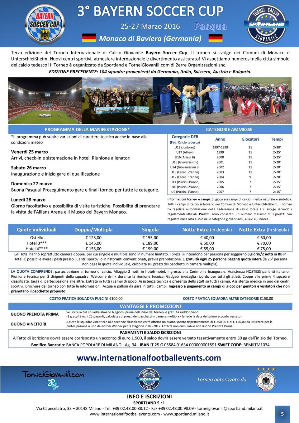 com di 2erre Organizzazioni snc. EDIZIONE PRECEDENTE: 104 squadre provenienti da Germania, Italia, Svizzera, Austria e Bulgaria.