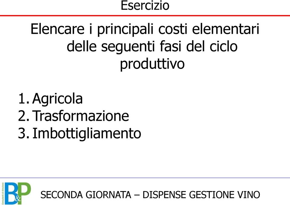 fasi del ciclo produttivo 1.