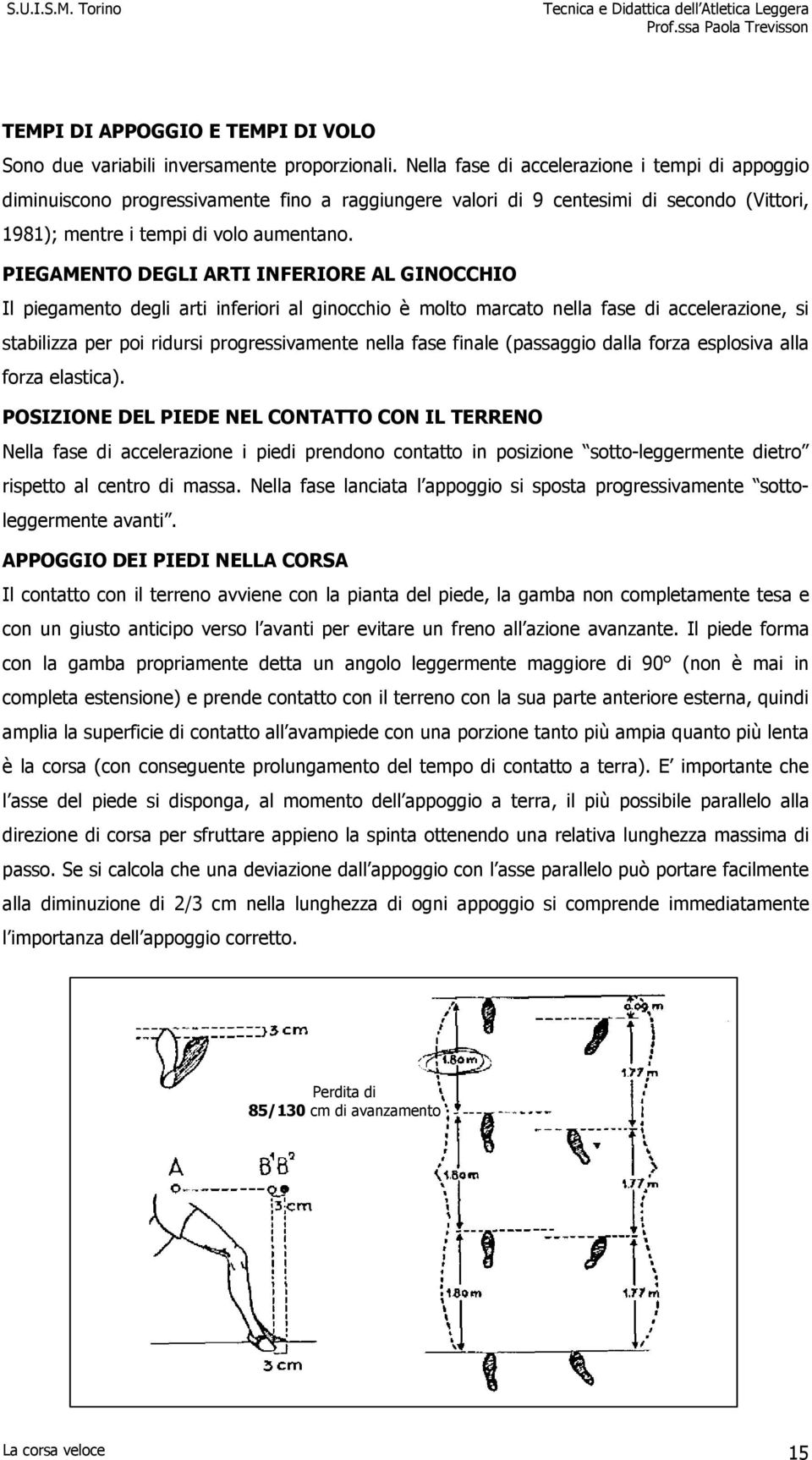 PIEGAMENTO DEGLI ARTI INFERIORE AL GINOCCHIO Il piegamento degli arti inferiori al ginocchio è molto marcato nella fase di accelerazione, si stabilizza per poi ridursi progressivamente nella fase