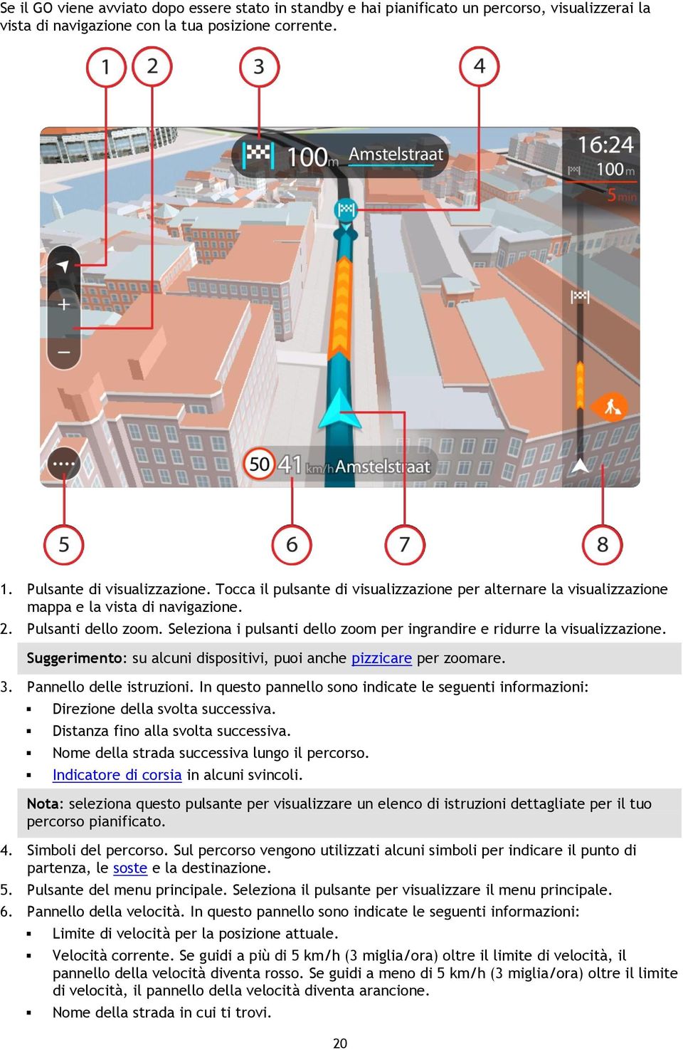 Seleziona i pulsanti dello zoom per ingrandire e ridurre la visualizzazione. Suggerimento: su alcuni dispositivi, puoi anche pizzicare per zoomare. 3. Pannello delle istruzioni.