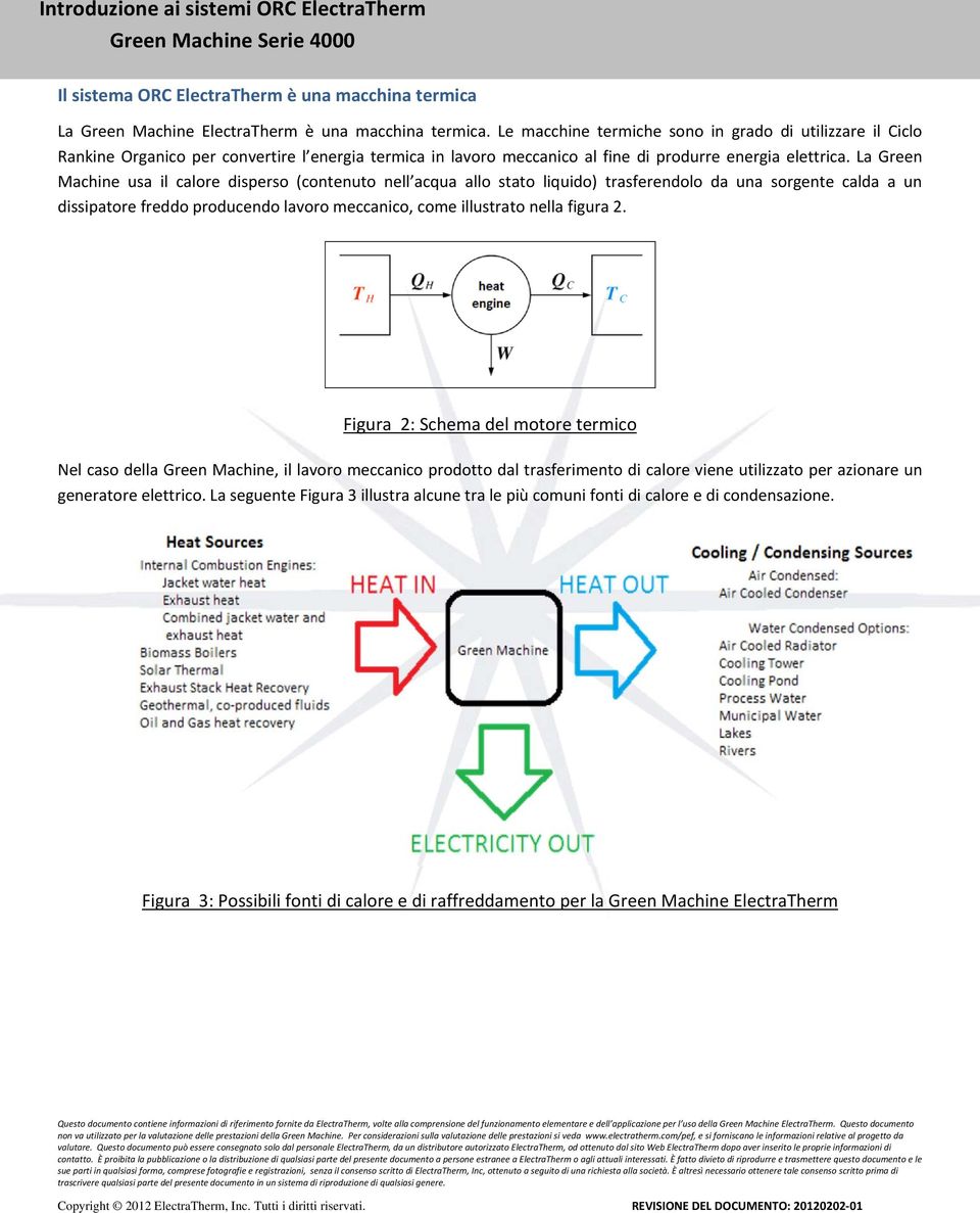 La Green Machine usa il calore disperso (contenuto nell acqua allo stato liquido) trasferendolo da una sorgente calda a un dissipatore freddo producendo lavoro meccanico, come illustrato nella figura