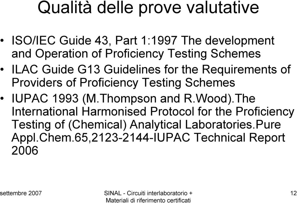 Testing Schemes IUPAC 1993 (M.Thompson and R.Wood).