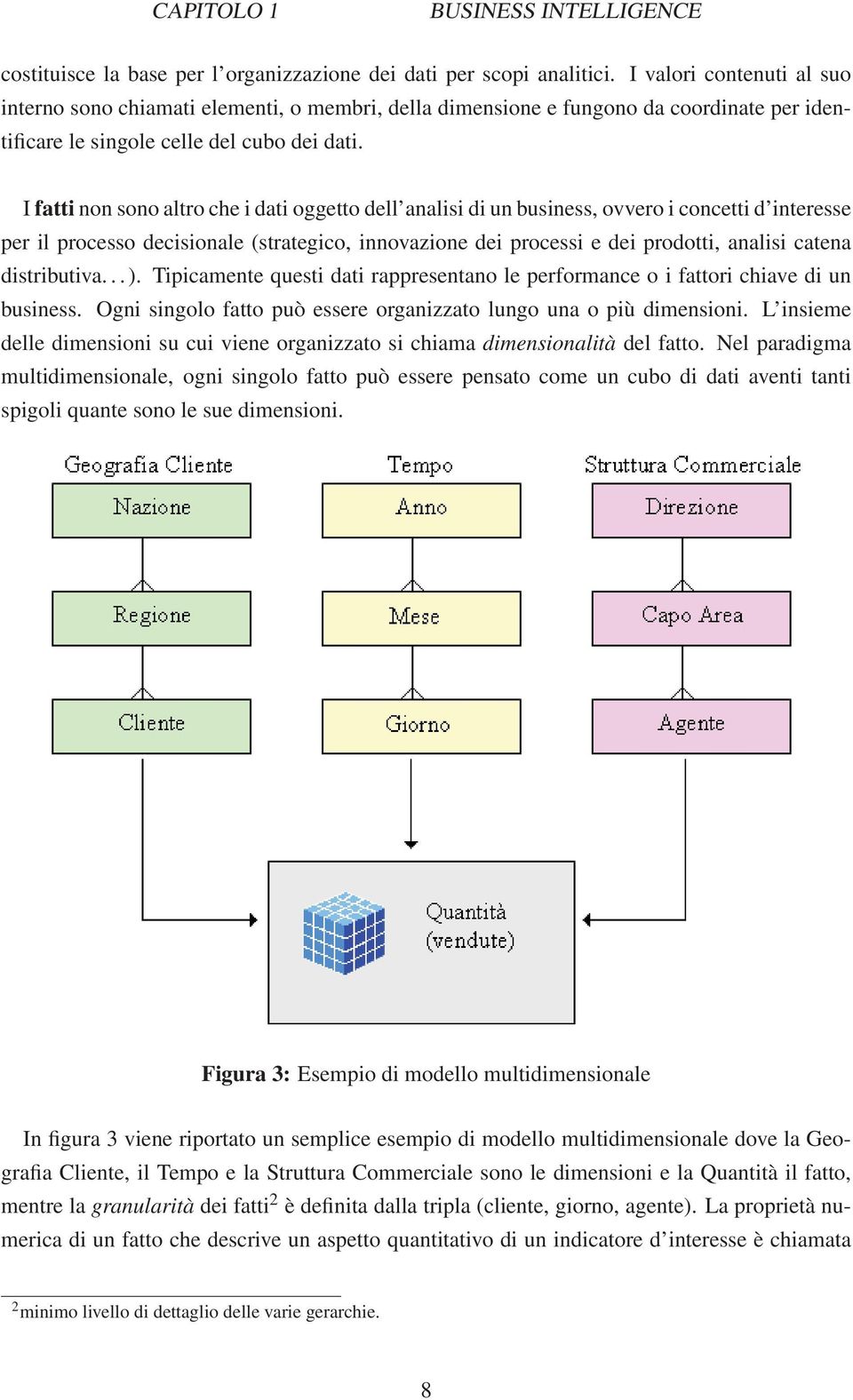 I fatti non sono altro che i dati oggetto dell analisi di un business, ovvero i concetti d interesse per il processo decisionale (strategico, innovazione dei processi e dei prodotti, analisi catena