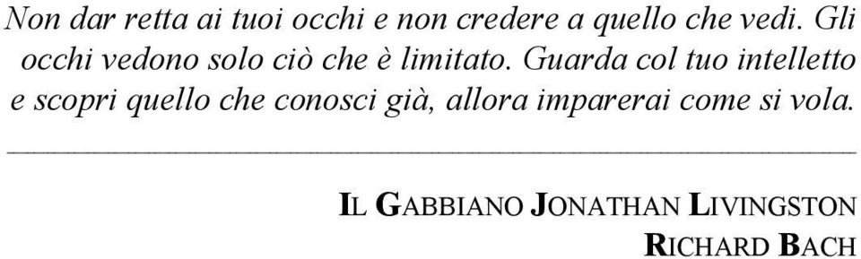 Guarda col tuo intelletto e scopri quello che conosci già,