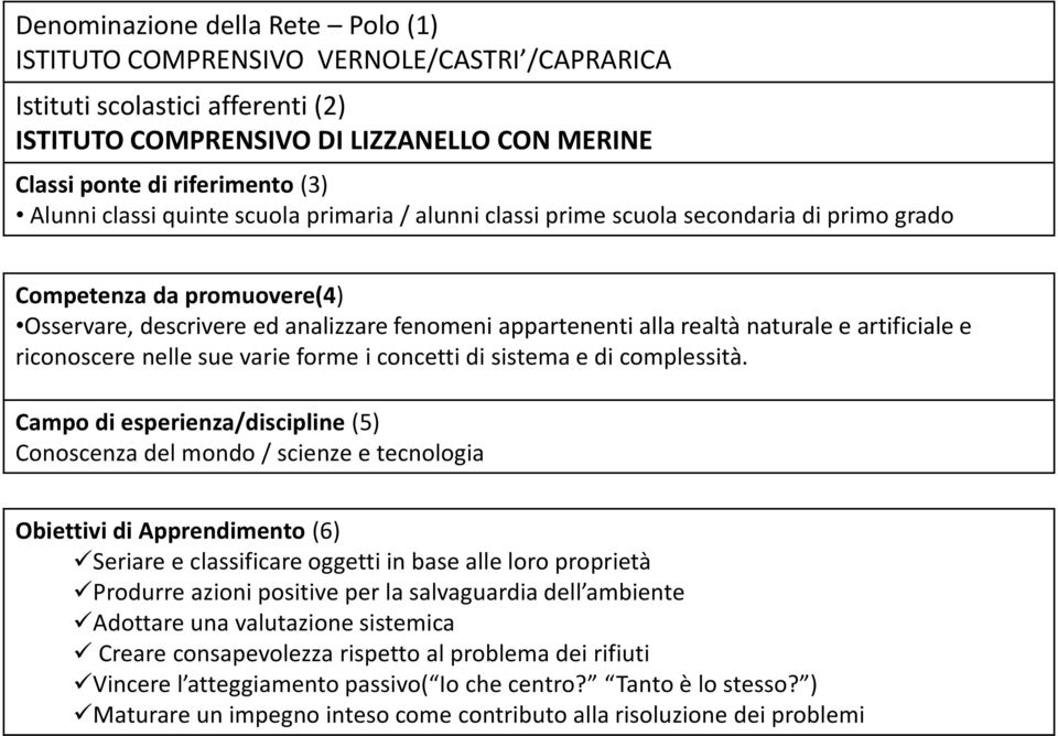 artificiale e riconoscere nelle sue varie forme i concetti di sistema e di complessità.