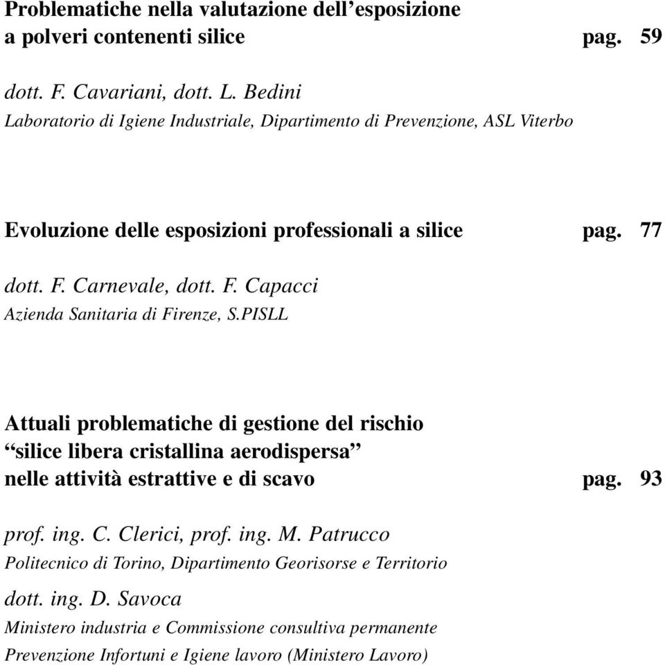 Carnevale, dott. F. Capacci Azienda Sanitaria di Firenze, S.