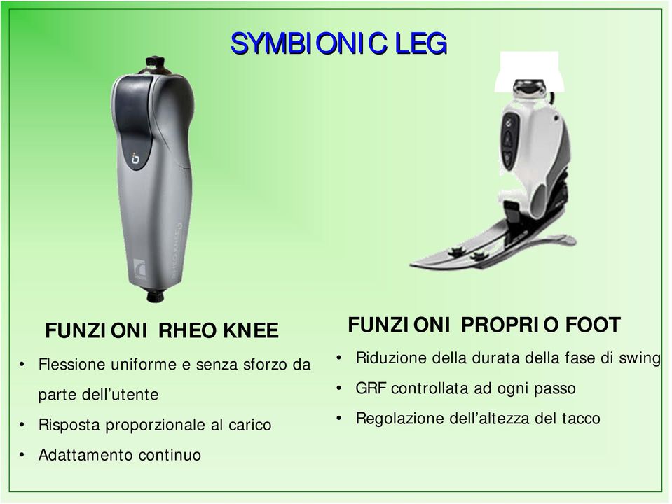 continuo FUNZIONI PROPRIO FOOT Riduzione della durata della fase di