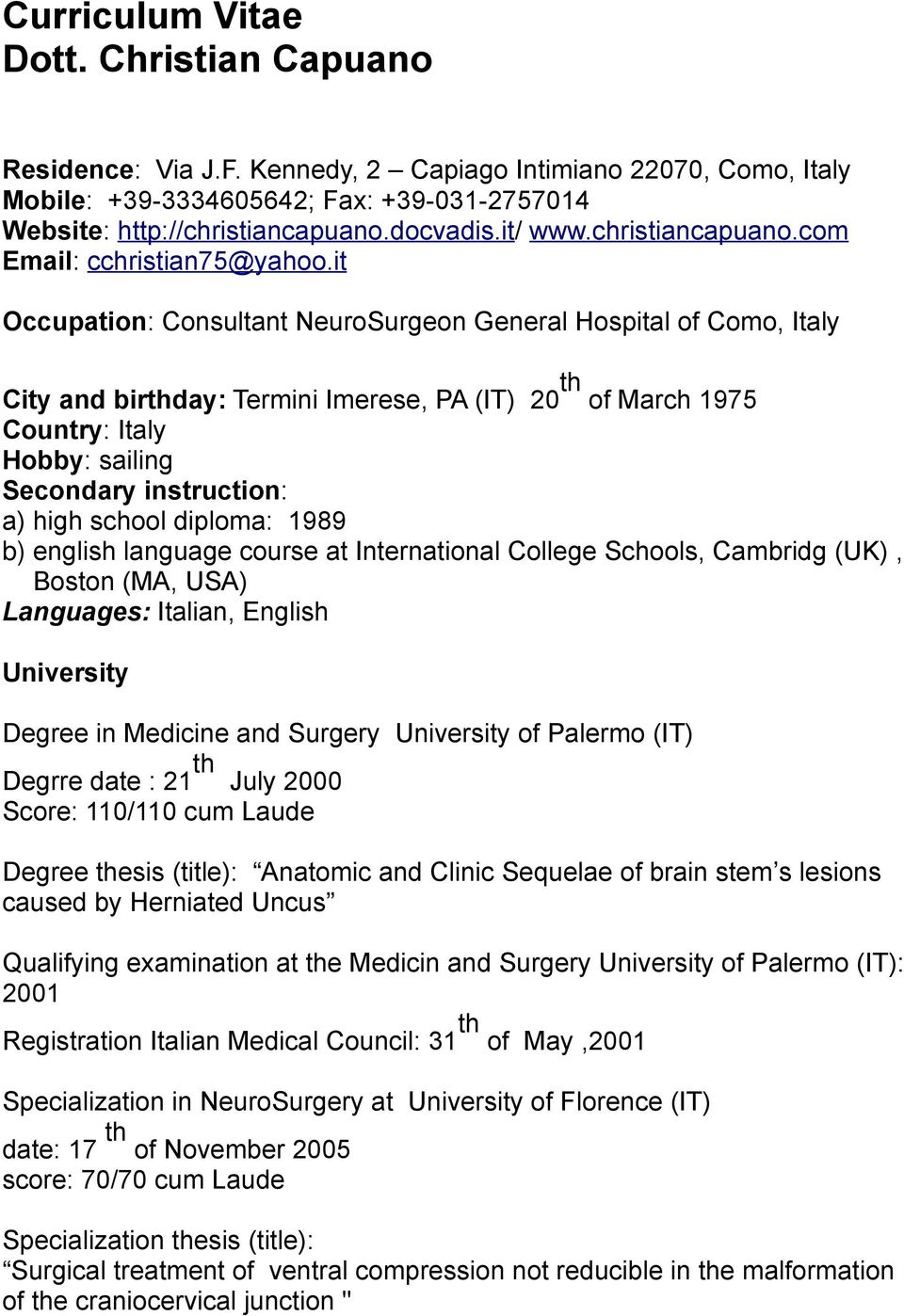 boston university curriculum vitae