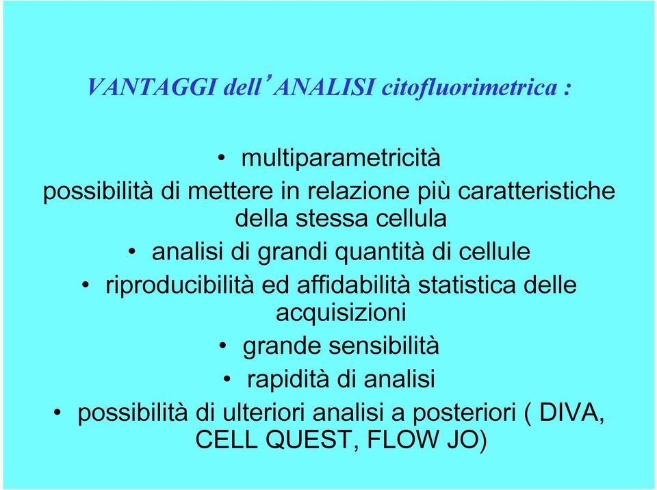 cellule riproducibilità ed affidabilità statistica delle acquisizioni grande