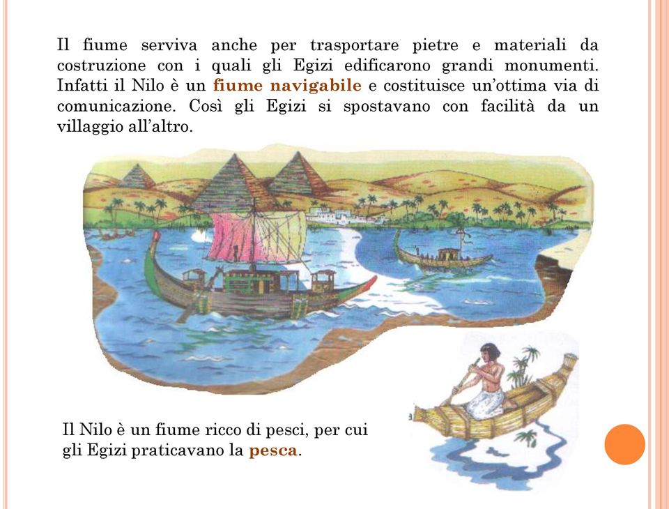 Infatti il Nilo è un fiume navigabile e costituisce un ottima via di comunicazione.