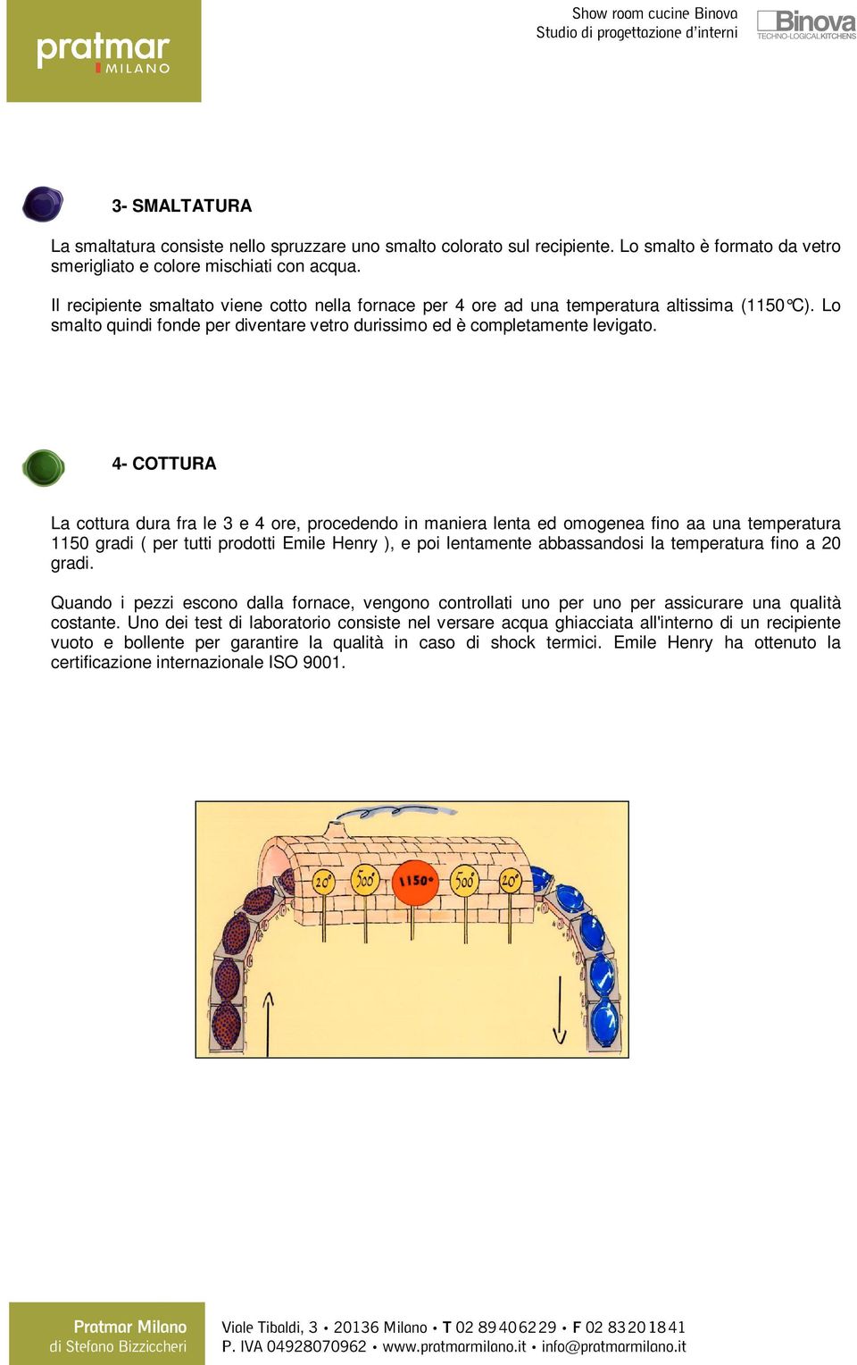 4- COTTURA La cottura dura fra le 3 e 4 ore, procedendo in maniera lenta ed omogenea fino aa una temperatura 1150 gradi ( per tutti prodotti Emile Henry ), e poi lentamente abbassandosi la