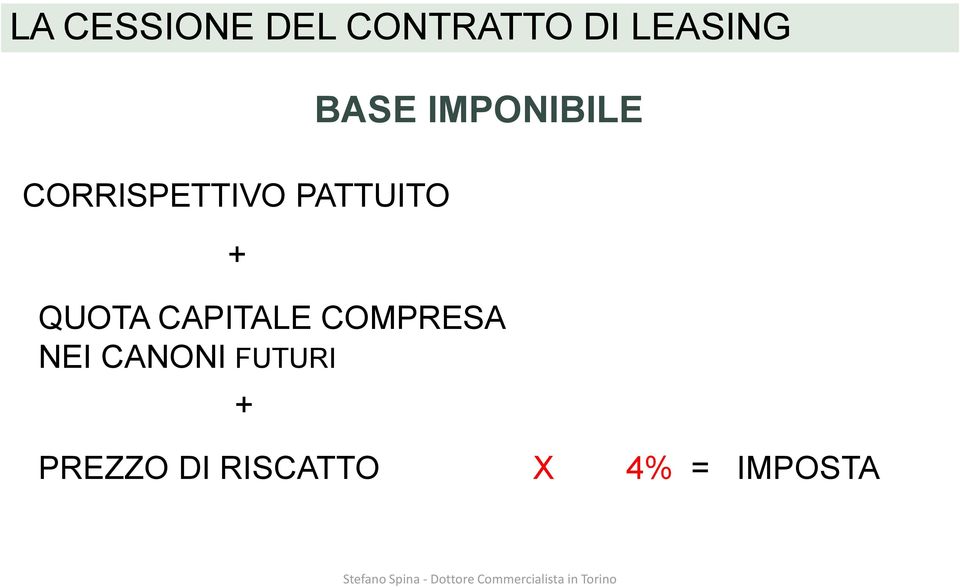 + QUOTA CAPITALE COMPRESA NEI CANONI