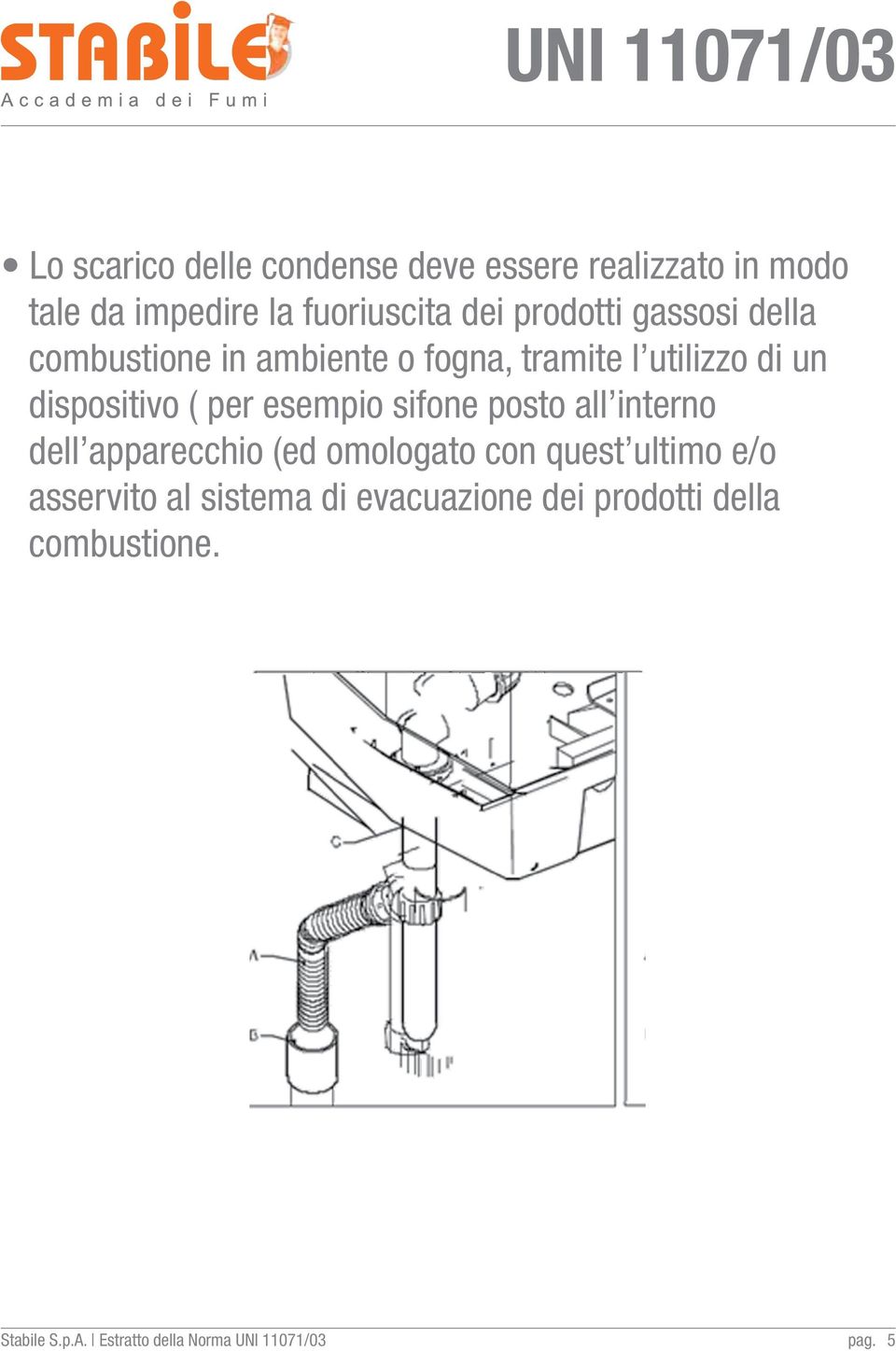 esempio sifone posto all interno dell apparecchio (ed omologato con quest ultimo e/o asservito al