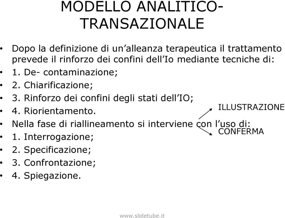 Rinforzo dei confini degli stati dell IO; 4. Riorientamento.