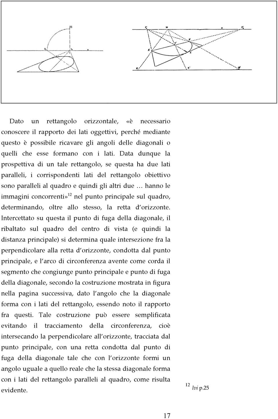 concorrenti» 12 nel punto principale sul quadro, determinando, oltre allo stesso, la retta d orizzonte.