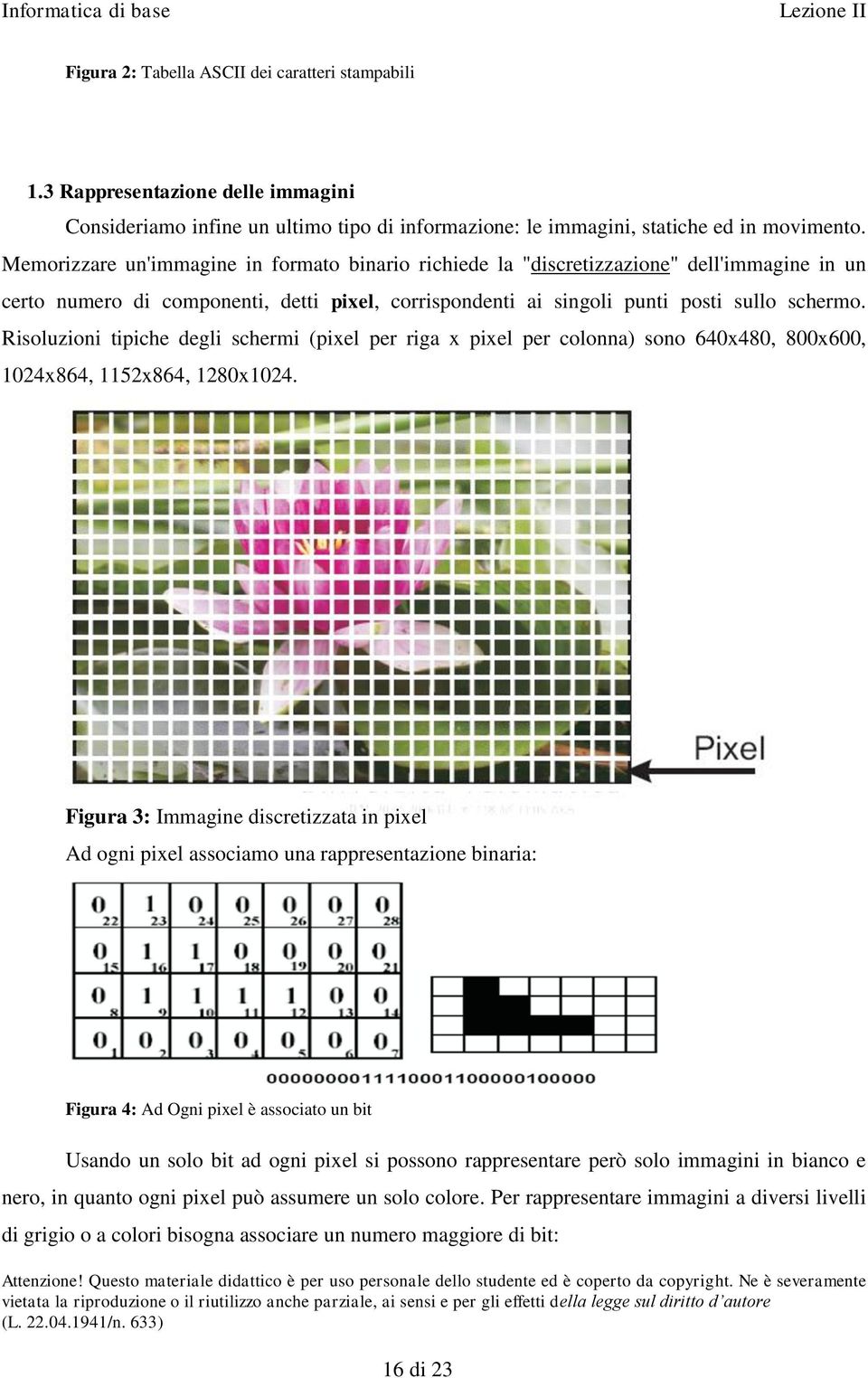 Risoluzioni tipiche degli schermi (pixel per riga x pixel per colonna) sono 640x480, 800x600, 1024x864, 1152x864, 1280x1024.