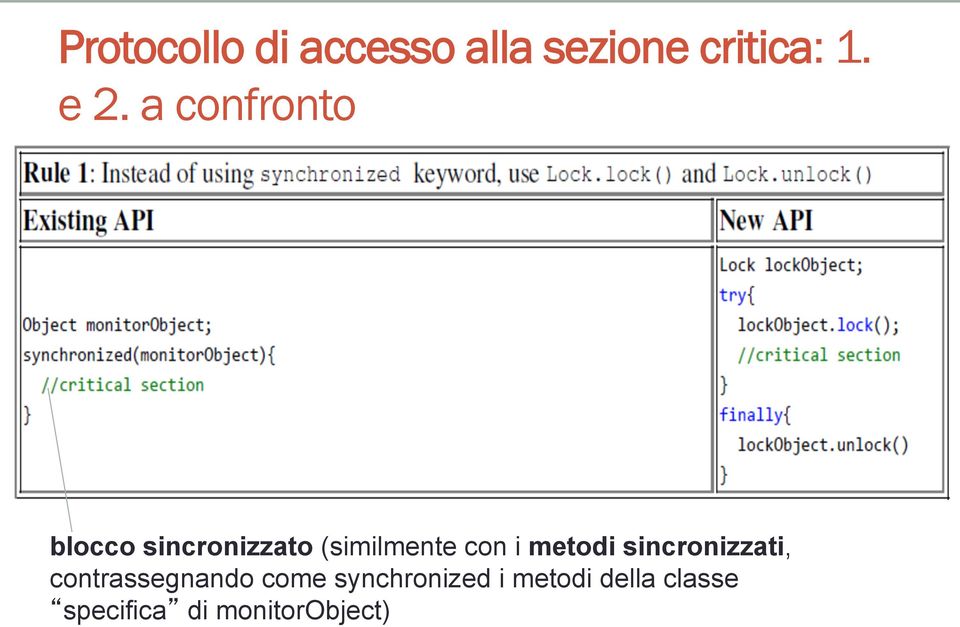 metodi sincronizzati, contrassegnando come