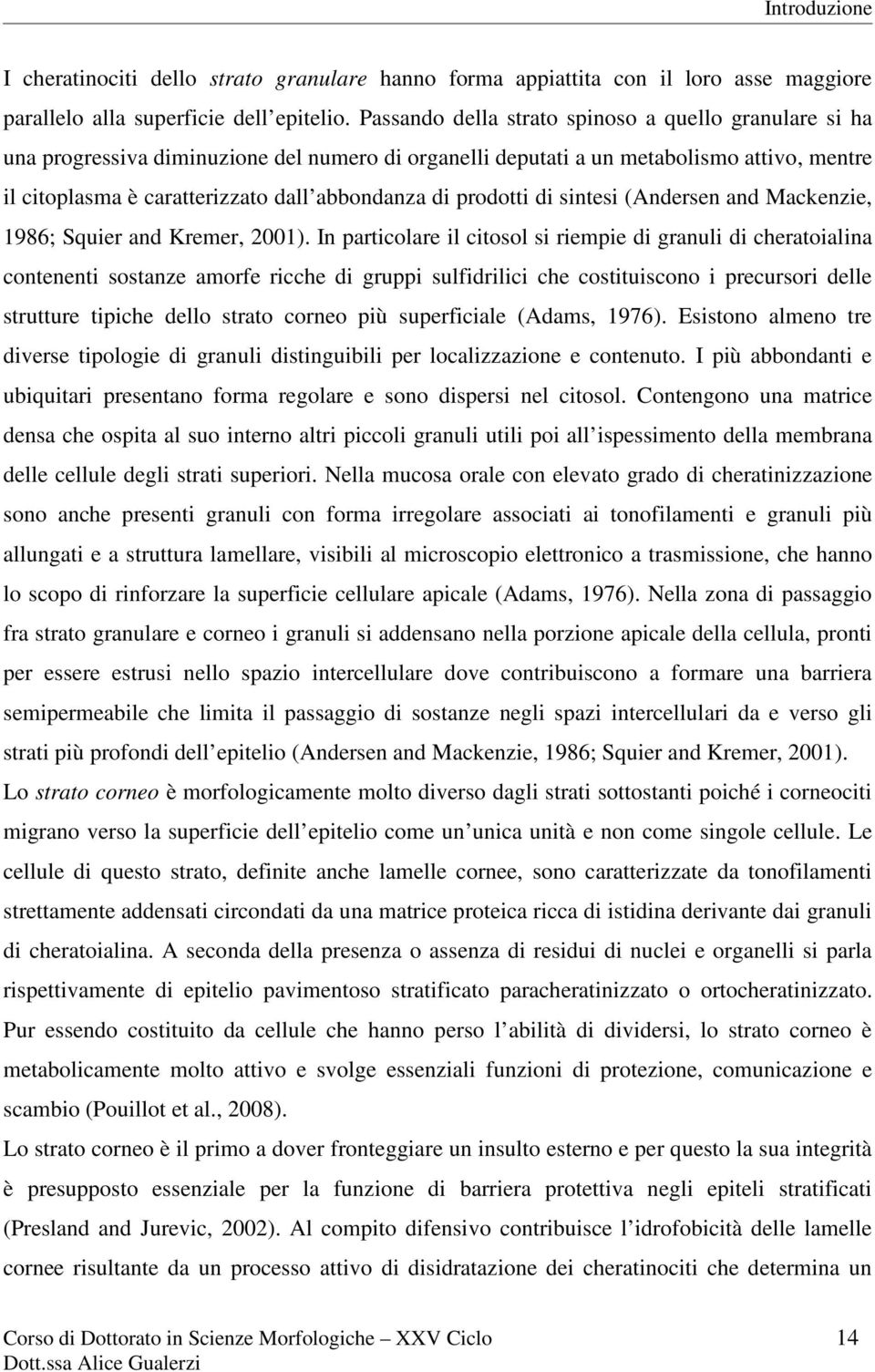 prodotti di sintesi (Andersen and Mackenzie, 1986; Squier and Kremer, 2001).