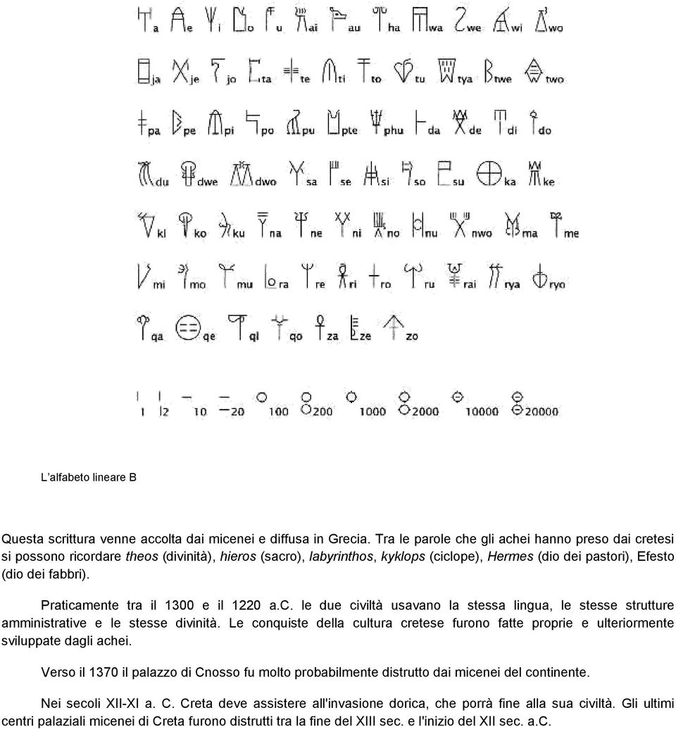 Praticamente tra il 1300 e il 1220 a.c. le due civiltà usavano la stessa lingua, le stesse strutture amministrative e le stesse divinità.