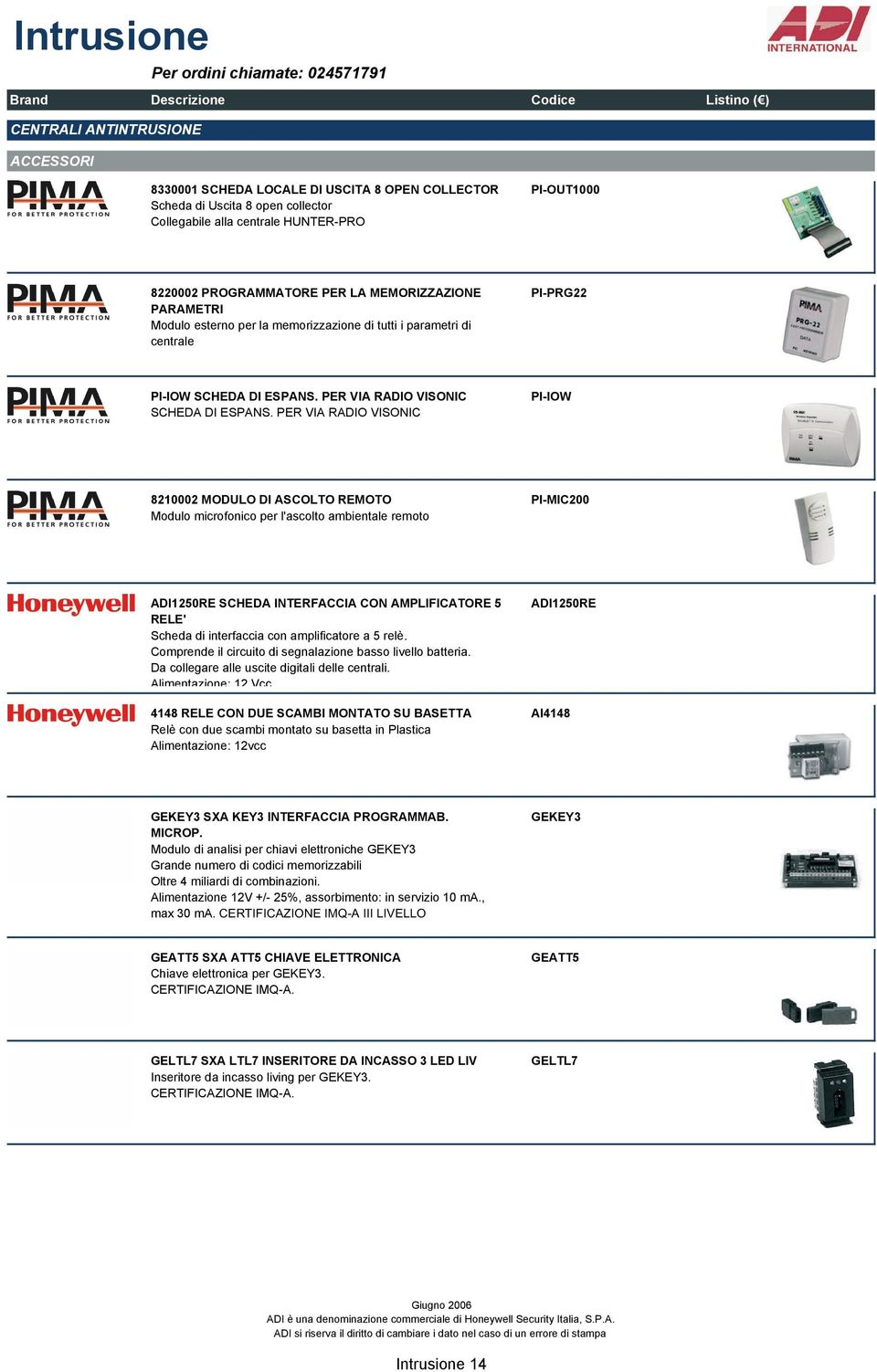 PER VIA RADIO VISONIC PI-IOW 8210002 MODULO DI ASCOLTO REMOTO Modulo microfonico per l'ascolto ambientale remoto PI-MIC200 ADI1250RE SCHEDA INTERFACCIA CON AMPLIFICATORE 5 RELE' Scheda di interfaccia