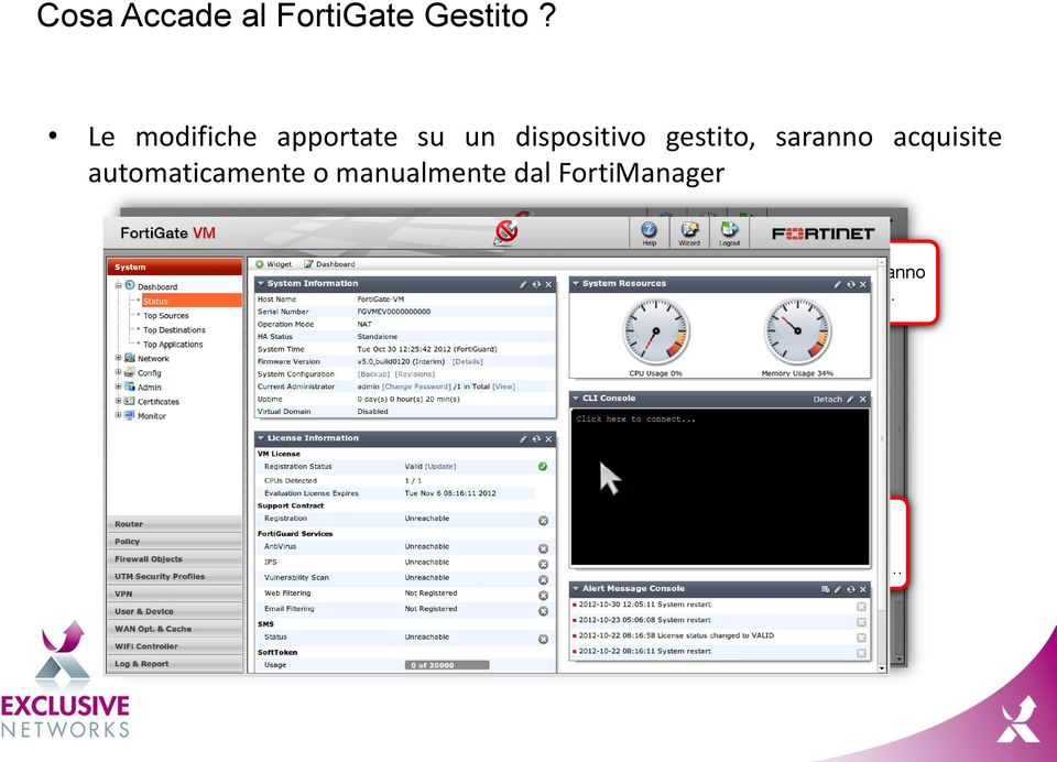 automaticamente o manualmente dal FortiManager System & network settings